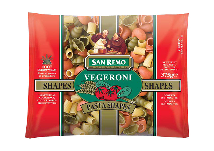 San Remo no 120 pasta shapes vegeroni (375G X 12)