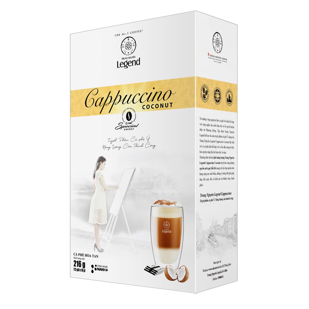 Trung Nguyên Legend Cappuccino Coconut 12 gói x 18g