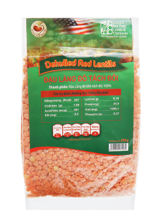 Whole red lentils 250g x 40