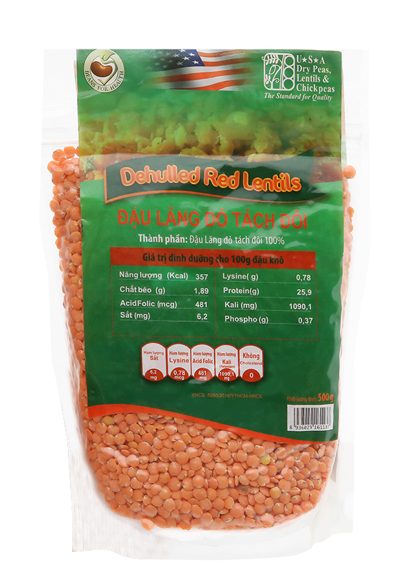 Whole red lentils 500g