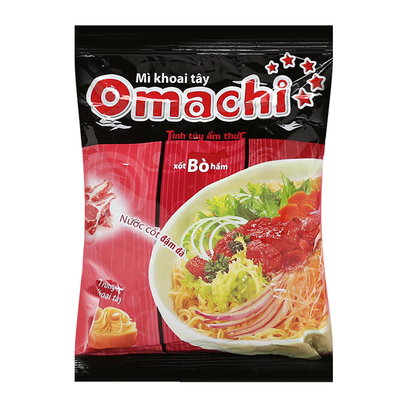 Mì khoai tây Omachi xốt bò hầm gói 80g