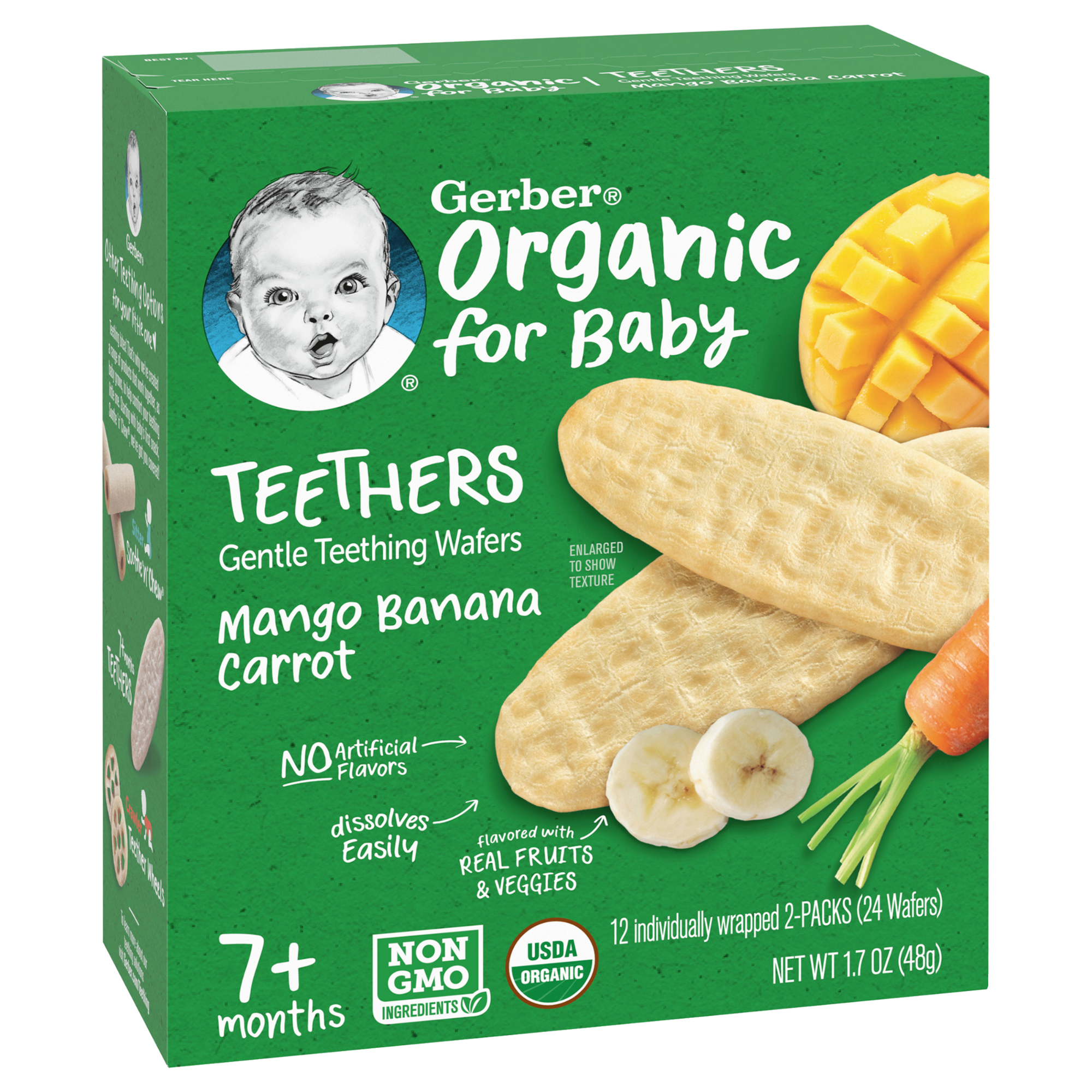 Bánh gạo Gerber vị Xoài Chuối Cà rốt 48g